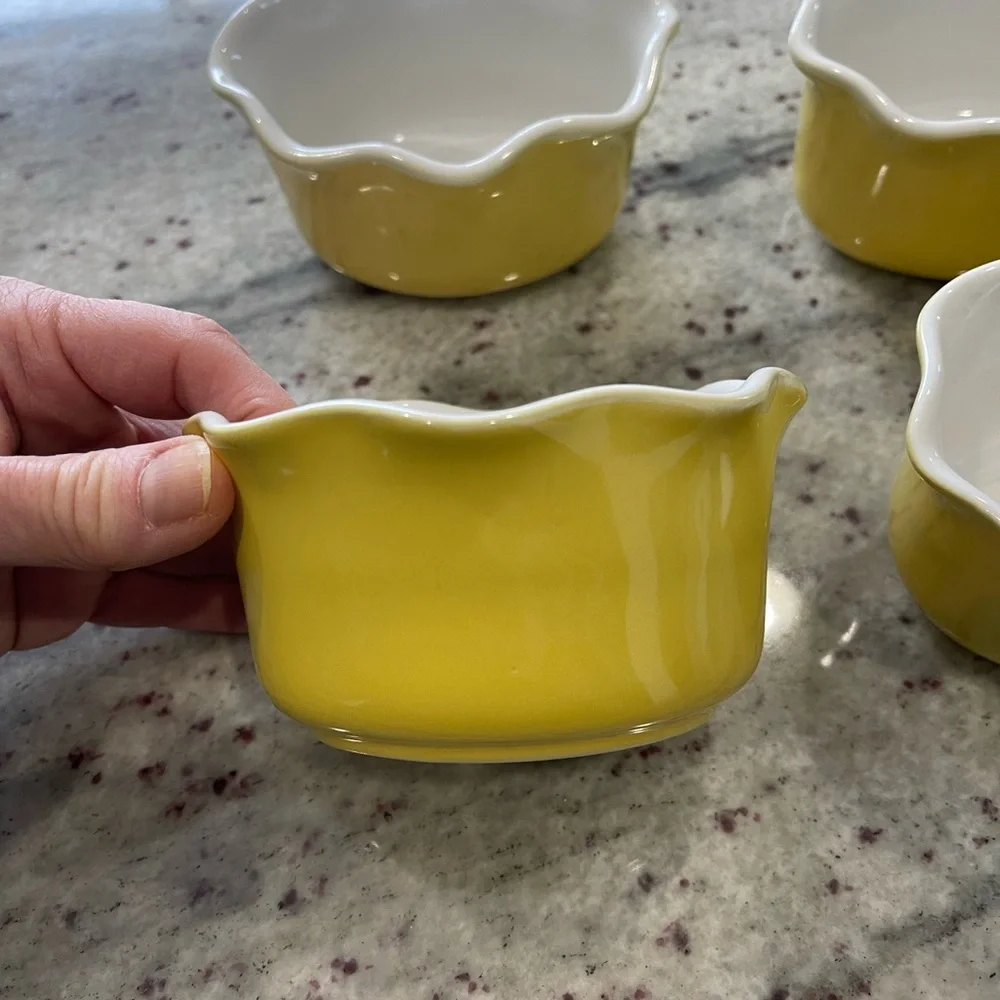 Crate&Barrel Yellow Ramekins - Set of 4